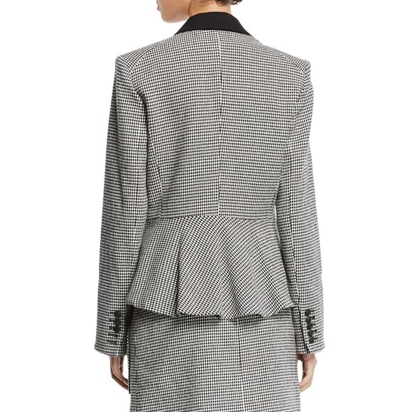 Veronica Beard Airlie Dickey Jacket Black White Houndstooth Preppy Blazer Size 4 - Picture 4 of 16